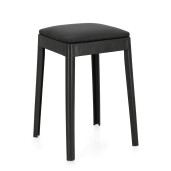 Set 4 tabureti polipropilena piele ecologica neagra Scooby 34x34x49 cm