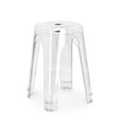 Set 6 tabureti polietilena transparenta Sonny 34.5x34.5x46.5 cm