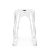 Set 6 tabureti polietilena transparenta Sonny 34.5x34.5x46.5 cm