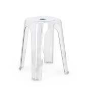 Set 6 tabureti polietilena transparenta Sonny 34.5x34.5x46.5 cm