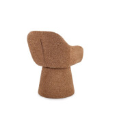 Fotoliu rotativ textil buclat caramiziu Antara 58x60.5x81.5h