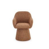 Fotoliu rotativ textil buclat caramiziu Antara 58x60.5x81.5h