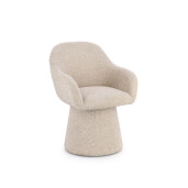 Fotoliu rotativ textil buclat bej Antara 58x60.5x81.5h