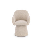 Fotoliu rotativ textil buclat bej Antara 58x60.5x81.5h