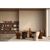 Fotoliu rotativ textil buclat bej Antara 58x60.5x81.5h