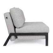 Canapea extensibila 2 locuri tapitata cu material textil bej Hayden 151 cm x 96 cm x 79 cm x 36