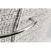 Set 2 scaune dining otel argintiu textil alb bej Evelyn 64x60x88h