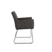 Set 2 scaune dining otel argintiu textil gri charcoal Evelyn 64x60x88h