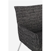 Set 2 scaune dining otel argintiu textil gri charcoal Evelyn 64x60x88h