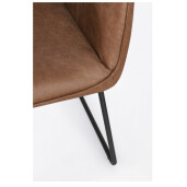Set 2 scaune dining otel negru piele ecologica coniac Evelyn 64x60x88h