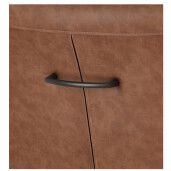 Set 2 scaune dining otel negru piele ecologica coniac Evelyn 64x60x88h