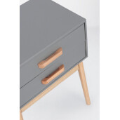 Noptiera lemn 2 sertare gri natur Ordinary 43x30x58.5 cm