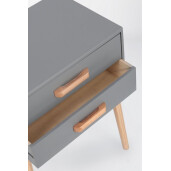 Noptiera lemn 2 sertare gri natur Ordinary 43x30x58.5 cm