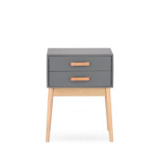 Noptiera lemn 2 sertare gri natur Ordinary 43x30x58.5 cm