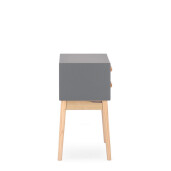 Noptiera lemn 2 sertare gri natur Ordinary 43x30x58.5 cm