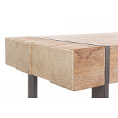 Masa cu picioare din fier negru si blat lemn natur Garrett 200 cm x 50 cm x 110 h