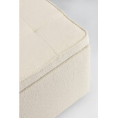 Set 2 tabureti textil alb Derrick 35x35x35 cm; 45x45x45 cm