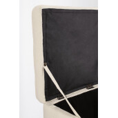 Set 2 tabureti textil alb Derrick 35x35x35 cm; 45x45x45 cm