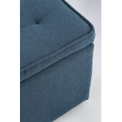 Set bancuta, 2 tabureti textil albastru Derrick 40x40x40 cm; 89x48x51 cm