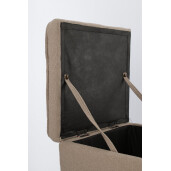 Set bancuta, 2 tabureti textil taupe Derrick 40x40x40 cm; 89x48x51 cm