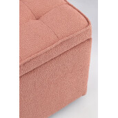 Set bancuta, 2 tabureti textil roz blush Derrick 40x40x40 cm; 89x48x51 cm