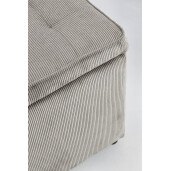 Set bancuta, 2 tabureti textil gri Dylan 40x40x40 cm; 89x48x51 cm