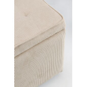 Set bancuta, 2 tabureti textil alb Dylan 40x40x40 cm; 89x48x51 cm