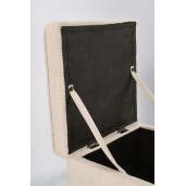 Set bancuta, 2 tabureti textil alb Dylan 40x40x40 cm; 89x48x51 cm