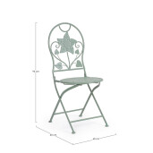 Set 2 scaune otel verde Harriet 40x40x94 cm
