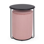 Masuta cafea si taburet gri roz prafuit Annika 40x50 cm, 32x42 cm