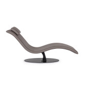 Sezlong otel negru piele ecologica maro Vermont 60x170x84 cm