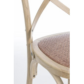 Scaun din lemn natur cu sezut din rattan maro Cross 50.5 cm x 52 cm x 87 h x 46 h1