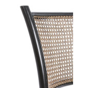 Scaun din lemn negru cu insertie rattan maro Carrel 45 cm x 53 cm x 89 h x 46 h1