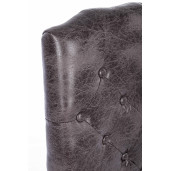 Scaun cu spatar din lemn si tapiterie piele ecologica maro Diva 51 cm x 53 cm x 99 h x 48 h