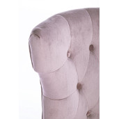 Scaun cu spatar din catifea roz Azelia 55 cm x 52 cm x 92 h x 51  h