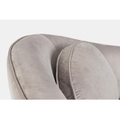 Canapea 2 locuri cu tapiterie din velur gri si picioare fier negru Candis 163 cm x 71 cm x 80 h x 45 h1 