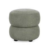 Taburet lemn negru textil buclat verde Gabby 41x39 cm