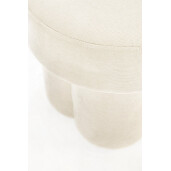 Taburet textil alb Glenda 42x42x43 cm
