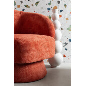 Fotoliu rotativ textil rosu Julienne 78x81x77h
