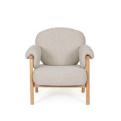 Fotoliu lemn maro textil natur Calista 83x80x84h