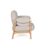 Fotoliu lemn maro textil natur Calista 83x80x84h