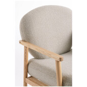 Fotoliu lemn maro textil natur Calista 83x80x84h