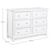 Comoda lemn mango alb Colette 120x45x85h