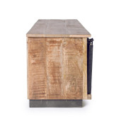 Comoda 2 usi mobile 1 sertar din lemn mango maro gri Tudor 130 cm x 40 cm x 50 h