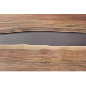 Comoda 2 usi din lemn maro cu insertie de metal  Aron 118 cm x 45 cm x 138 h