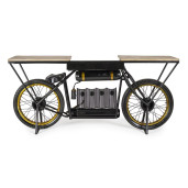 Consola tip Bar model Bicicleta din fier si lemn Epic 183 cm x 41 cm x 86 h