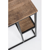 Masuta de cafea cu polita din fier cu blat lemn mango Walton 46 cm x 31 cm x 58 h