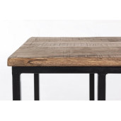 Masuta de cafea cu polita din fier cu blat lemn mango Walton 46 cm x 31 cm x 58 h
