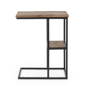 Masuta de cafea cu polita din fier cu blat lemn mango Walton 46 cm x 31 cm x 58 h