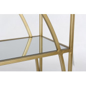 Raft din fier auriu cu 3 polite sticla Elenor 56 cm x 25 cm x 151.5 h